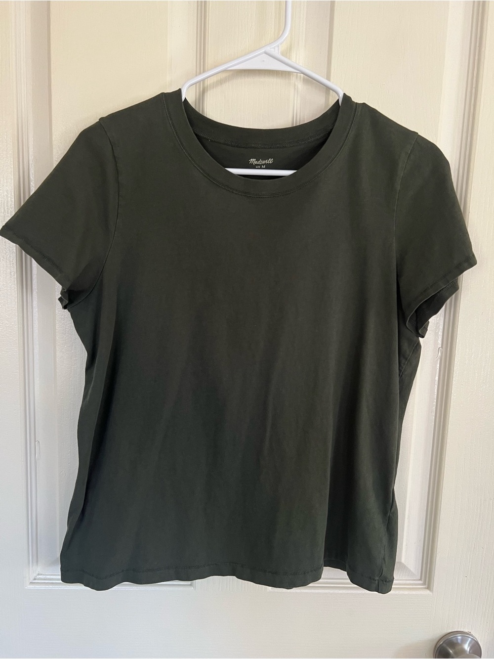 Madewell Olive Green 100% Cotton Crewneck Tee Shirt M